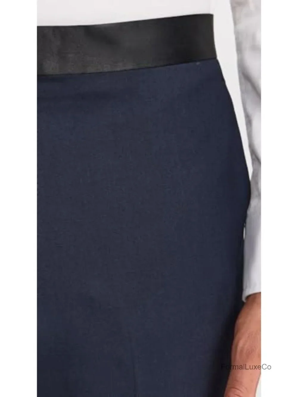 Men's Stretch Wool Suit Pants Slim Fit Tuxedo Trousers